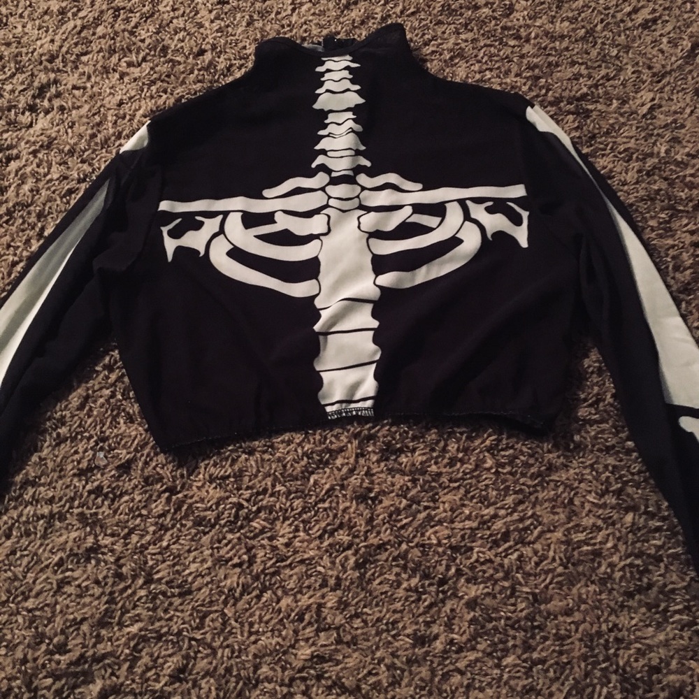 Dolls Kill mesh skeleton crop top goth punk M